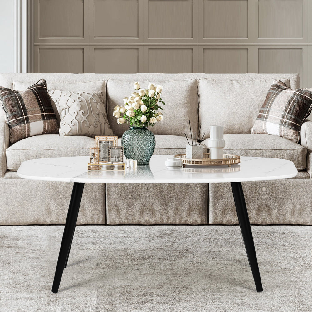 Kenna Faux Marble Metal Feet Coffee Tables