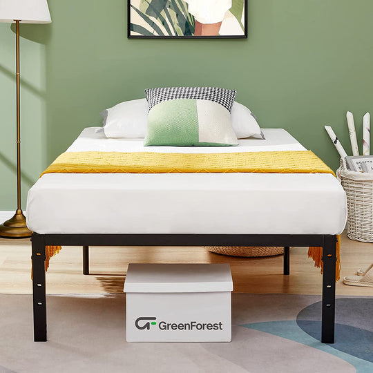 Kiela Industrial Platform Bed Frame – Sleek Black, Twin & Full Sizes