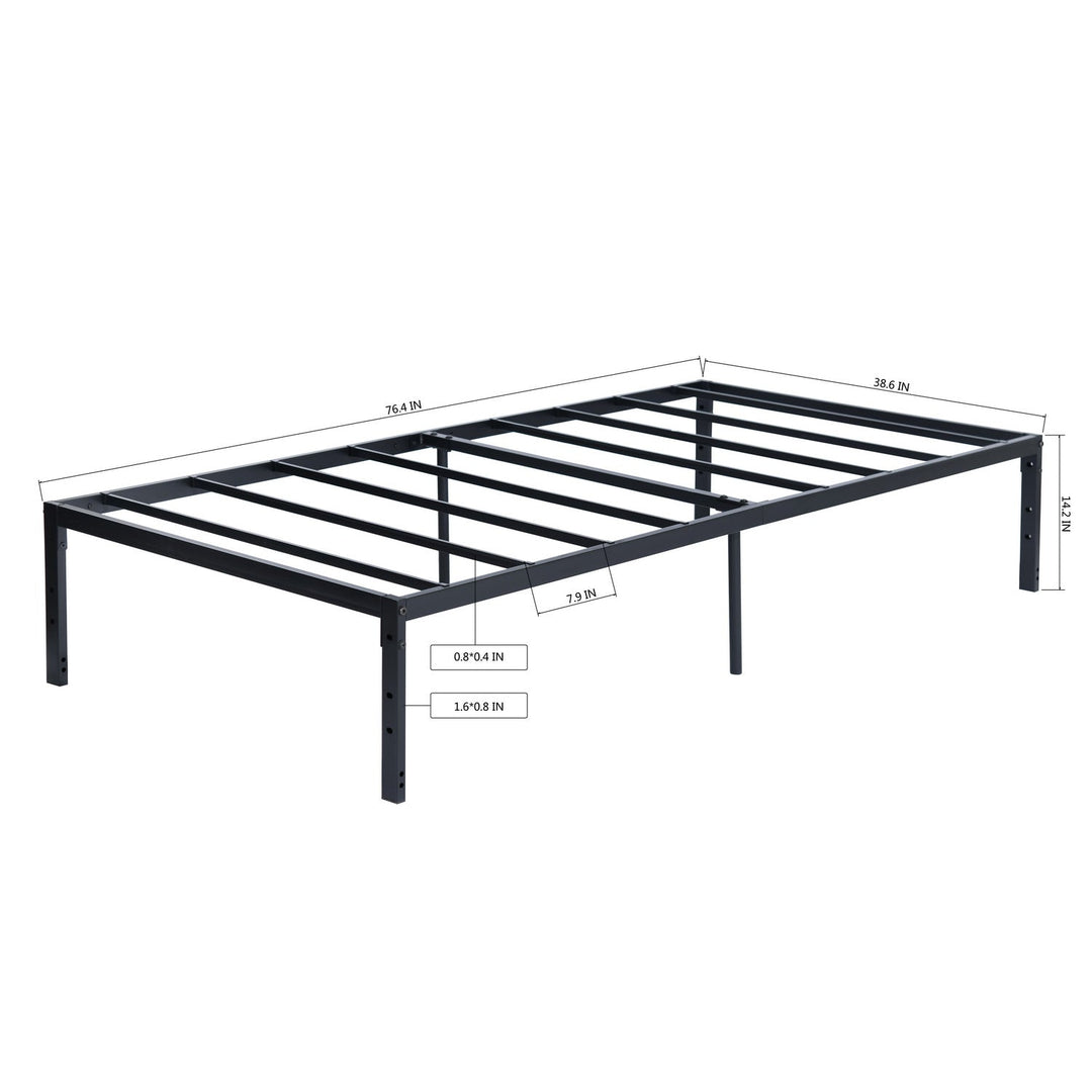 Kiela Industrial Platform Bed Frame – Sleek Black, Twin & Full Sizes