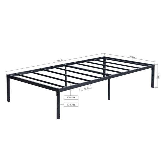 Kiela Industrial Platform Bed Frame – Sleek Black, Twin & Full Sizes