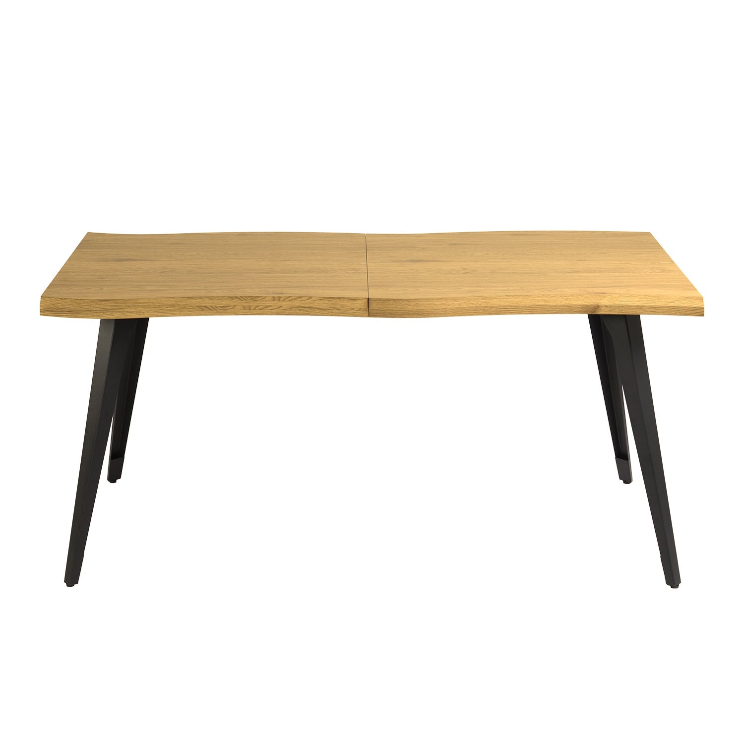 lancelot dining table - natural wood top - black metal frame modern style