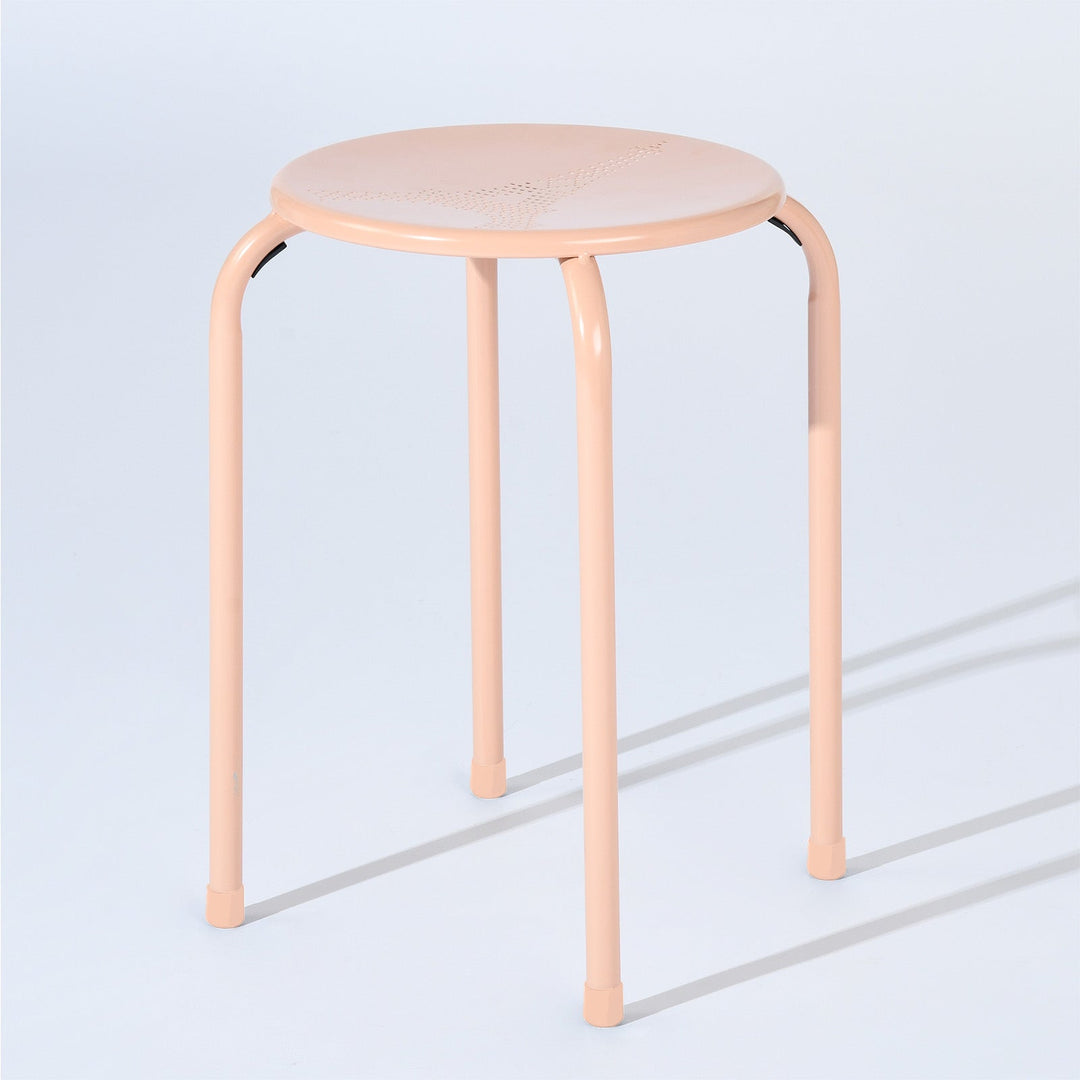 lemon stackable stool set of 10 - morandi paint color - full metal frame modern style