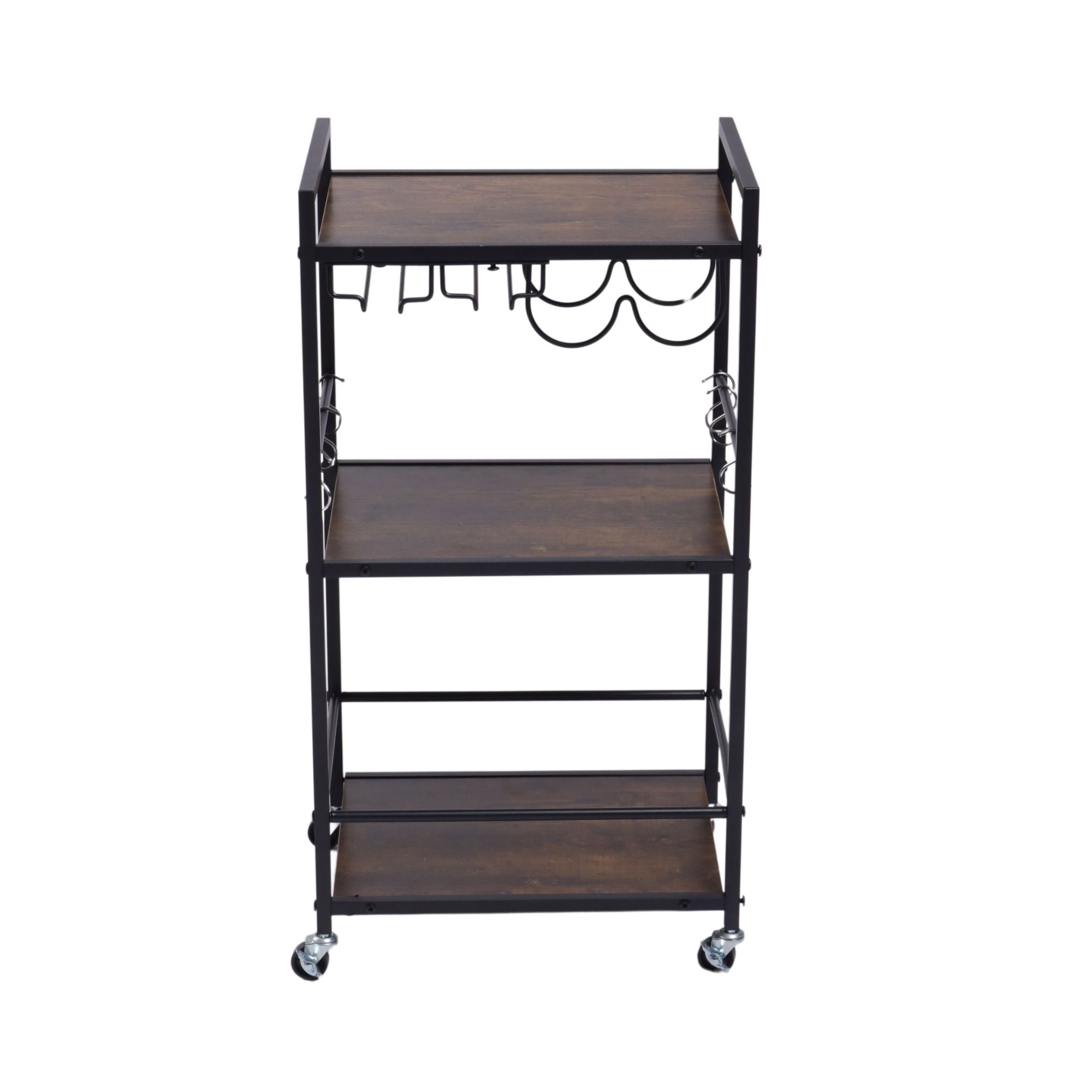 rolling kitchen cart, storage cart with drawer and shelves for home or dining