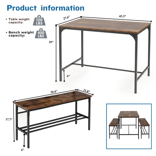 Lomaner Small Space Kitchen Dining Table Set