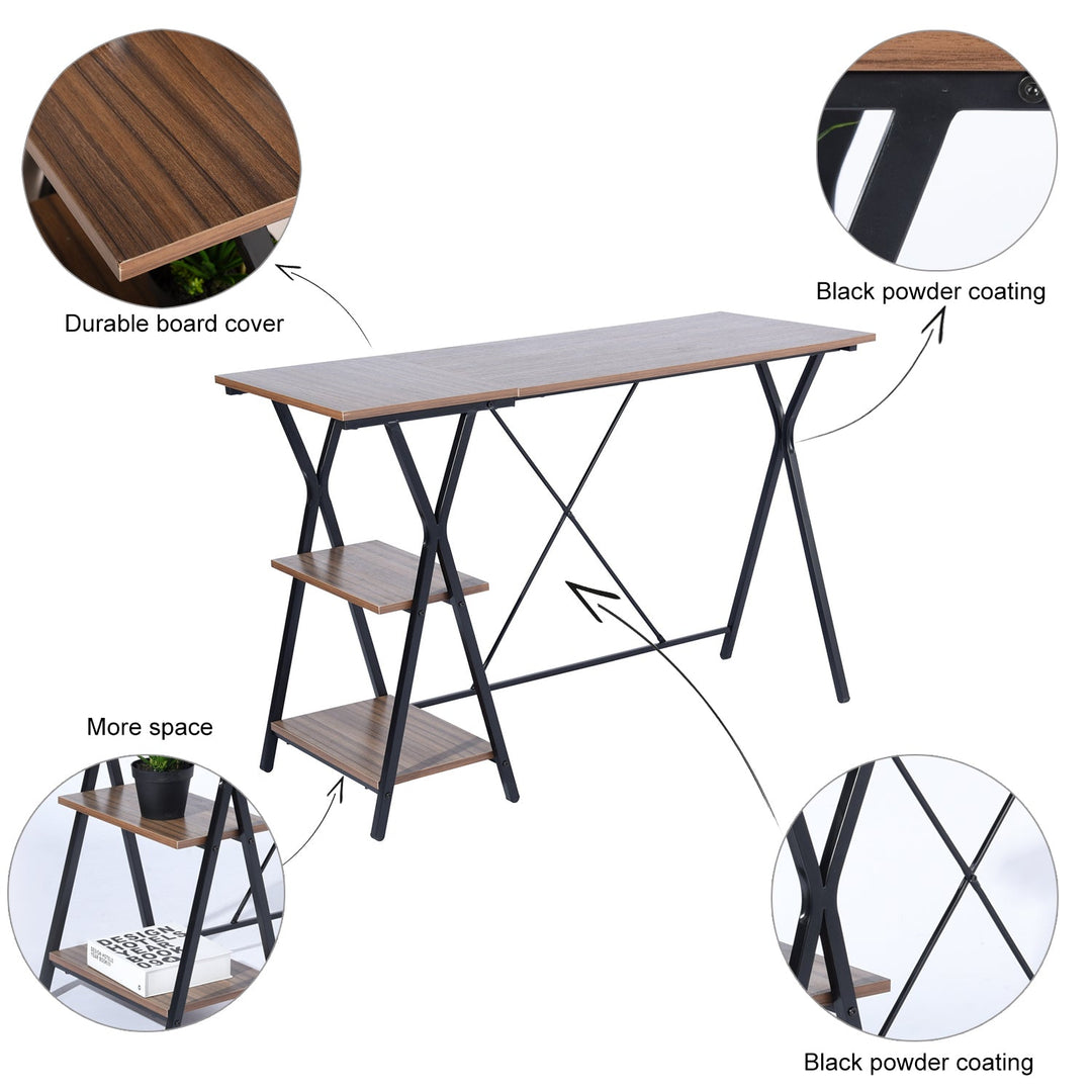 HomyCasa 47.2 In. Home Office Writing Desk with Storage Shelves - HomyCasa