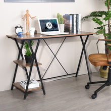 Load image into Gallery viewer, HomyCasa 47.2 In. Home Office Writing Desk with Storage Shelves
