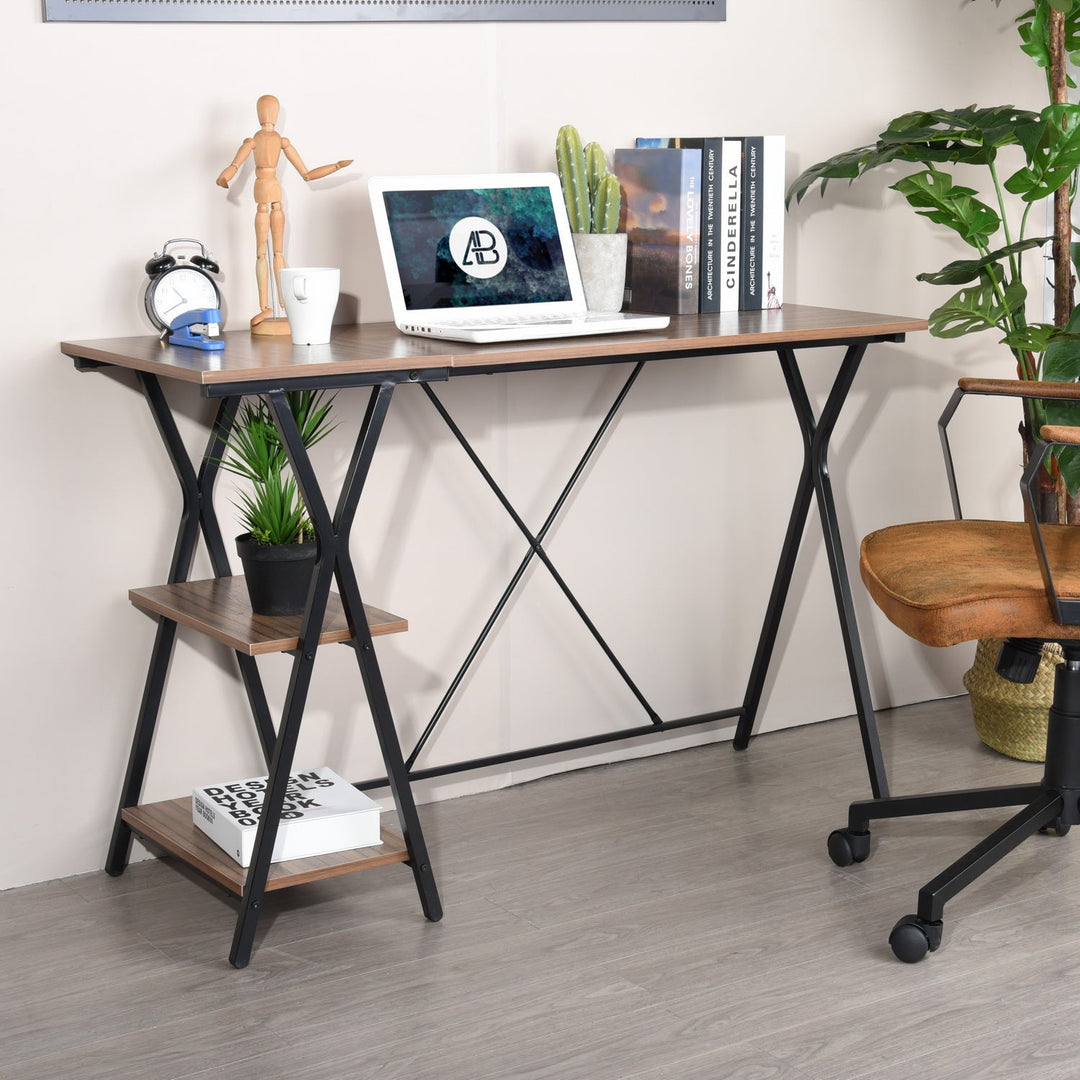 HomyCasa 47.2 In. Home Office Writing Desk with Storage Shelves - HomyCasa