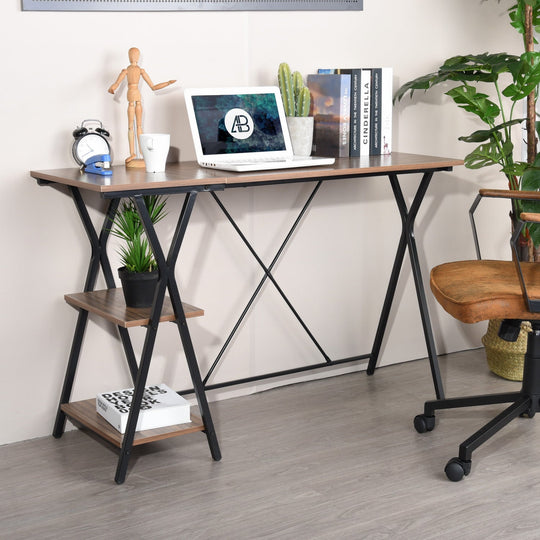 HomyCasa 47.2 In. Home Office Writing Desk with Storage Shelves - HomyCasa