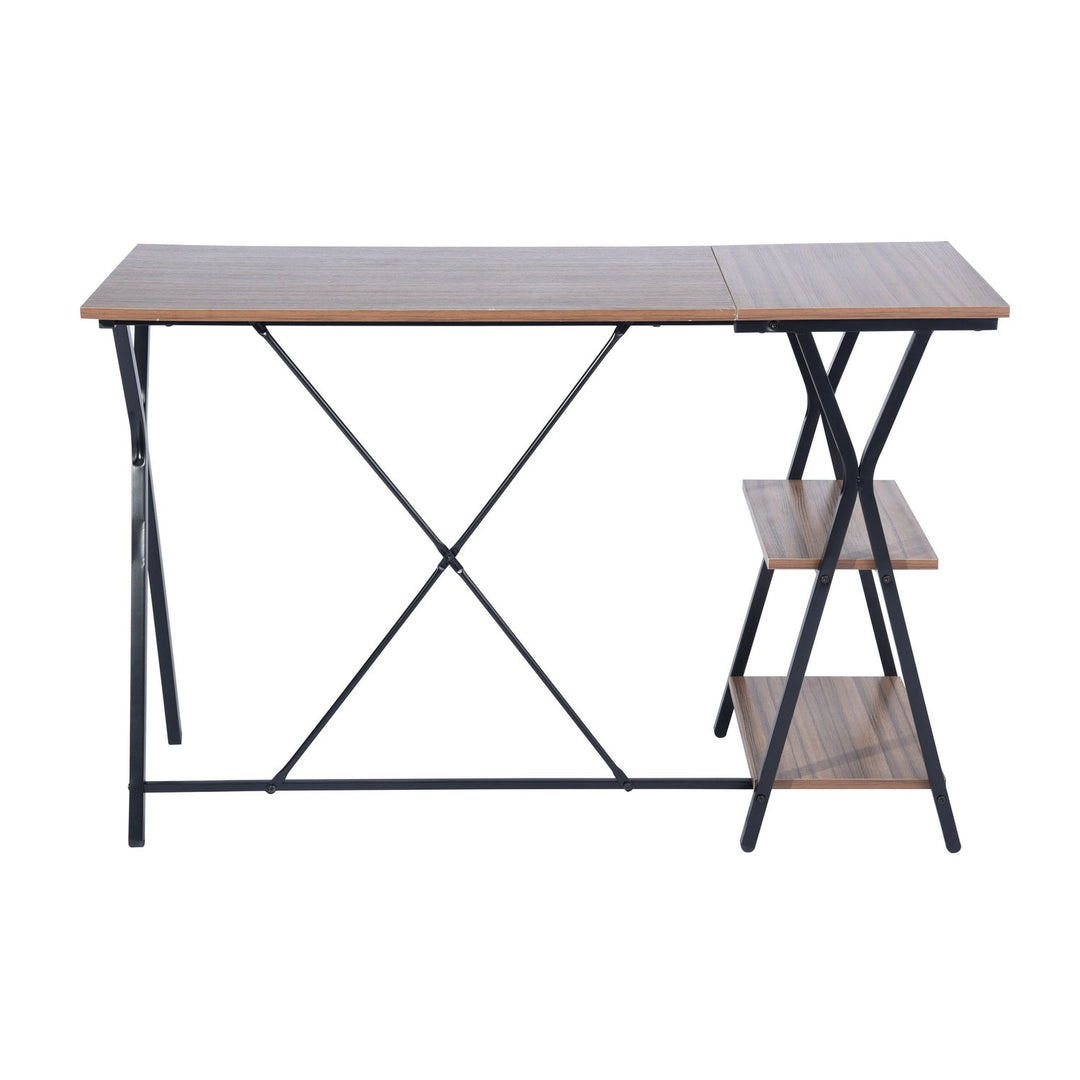 HomyCasa 47.2 In. Home Office Writing Desk with Storage Shelves - HomyCasa