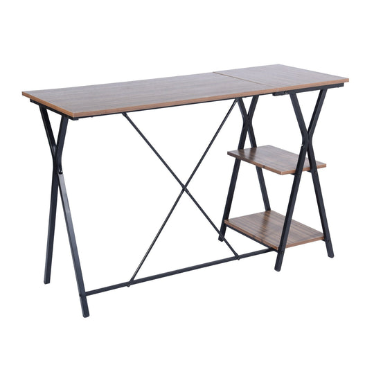 HomyCasa 47.2 In. Home Office Writing Desk with Storage Shelves - HomyCasa
