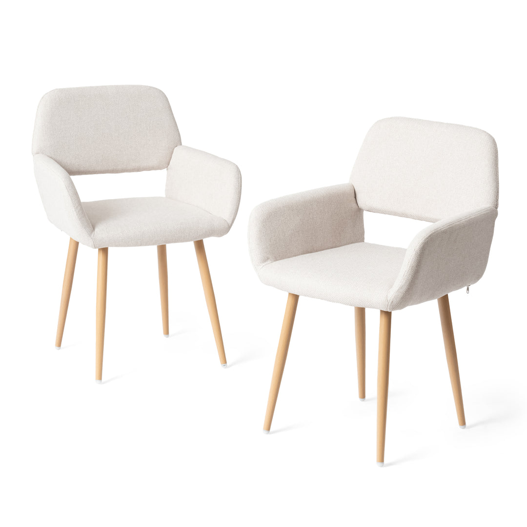 mayfair dining chair - beige fabric upholstery - light wood legs modern style