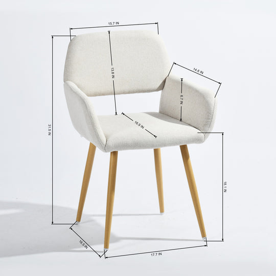 Mayfair Comfortable Armrest Dining Chairs with metal Legs, Stylish and Versatile-HOMY CASA 