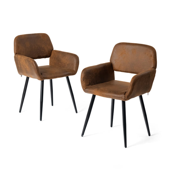 Mayfair Comfortable Armrest Dining Chairs with metal Legs, Stylish and Versatile-HOMY CASA 