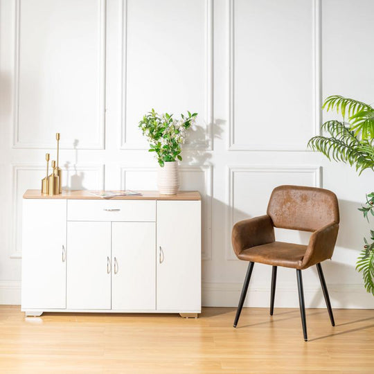 Mayfair Comfortable Armrest Dining Chairs with metal Legs, Stylish and Versatile-HOMY CASA 