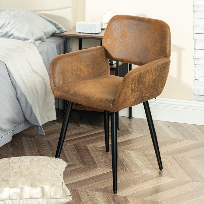 Mayfair Comfortable Armrest Dining Chairs with metal Legs, Stylish and Versatile-HOMY CASA 