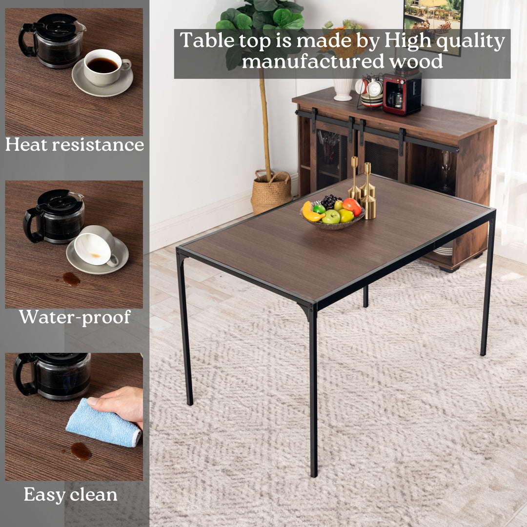 Milliken Modern Wooden Dining Table with Metal Legs-HOMY CASA
