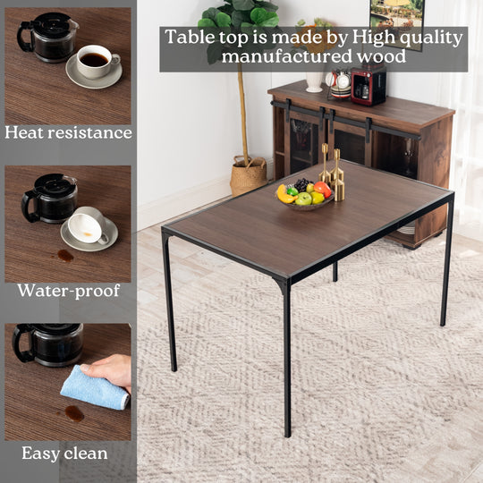 Milliken Modern Wooden Dining Table with Metal Legs-HOMY CASA