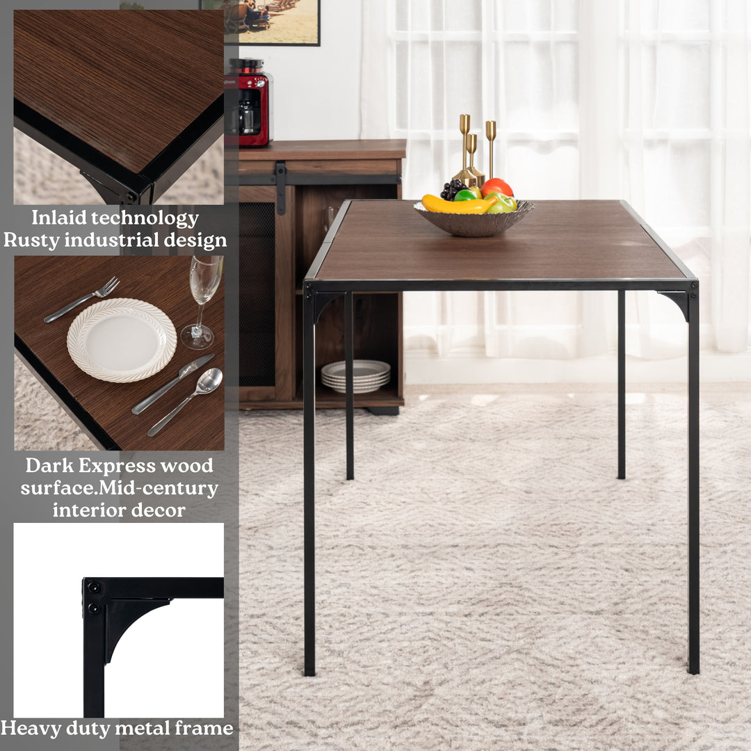 Milliken Modern Wooden Dining Table with Metal Legs-HOMY CASA