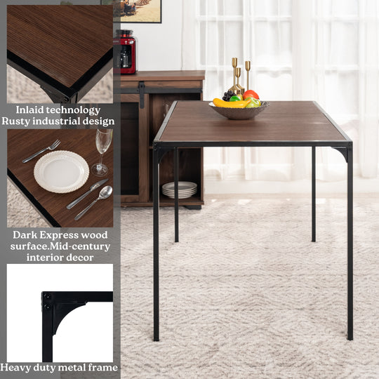 Milliken Modern Wooden Dining Table with Metal Legs-HOMY CASA