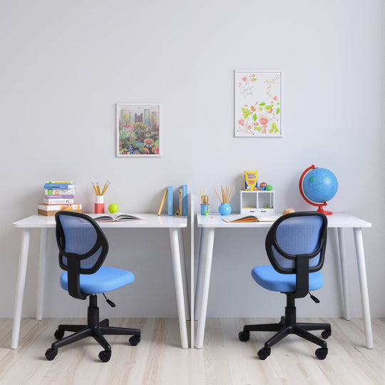 blue mesh office chair, ergonomic desk chair with adjustable height and wheels