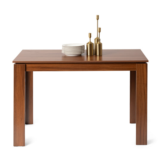 musk rectangular dining table - brown wood top - farmhouse style