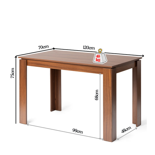 Musk Modern Brown Dining Table, Perfect for Dining Rooms and Minimalist Spaces-HOMY CASA