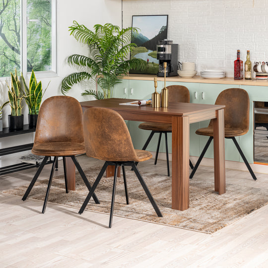 Musk Modern Brown Dining Table, Perfect for Dining Rooms and Minimalist Spaces-HOMY CASA