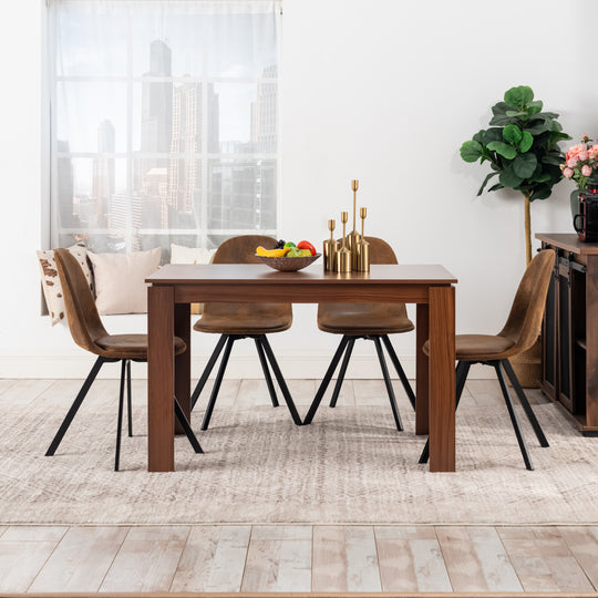 Musk Modern Brown Dining Table, Perfect for Dining Rooms and Minimalist Spaces-HOMY CASA