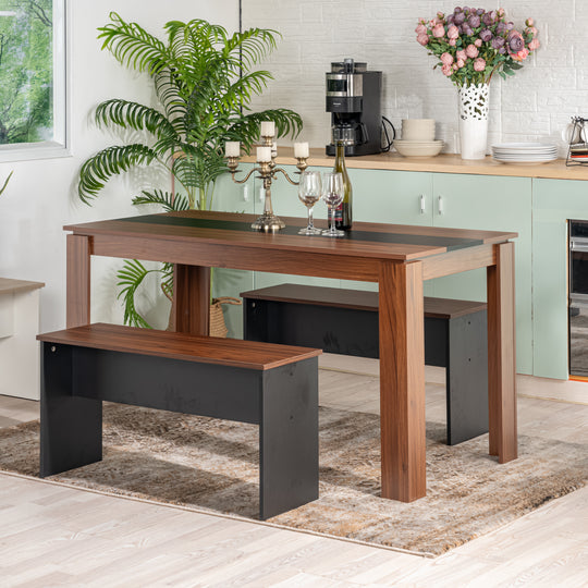 Musk Modern Brown Dining Table, Perfect for Dining Rooms and Minimalist Spaces-HOMY CASA