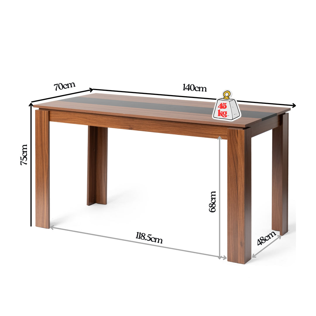 Musk Modern Brown Dining Table, Perfect for Dining Rooms and Minimalist Spaces-HOMY CASA