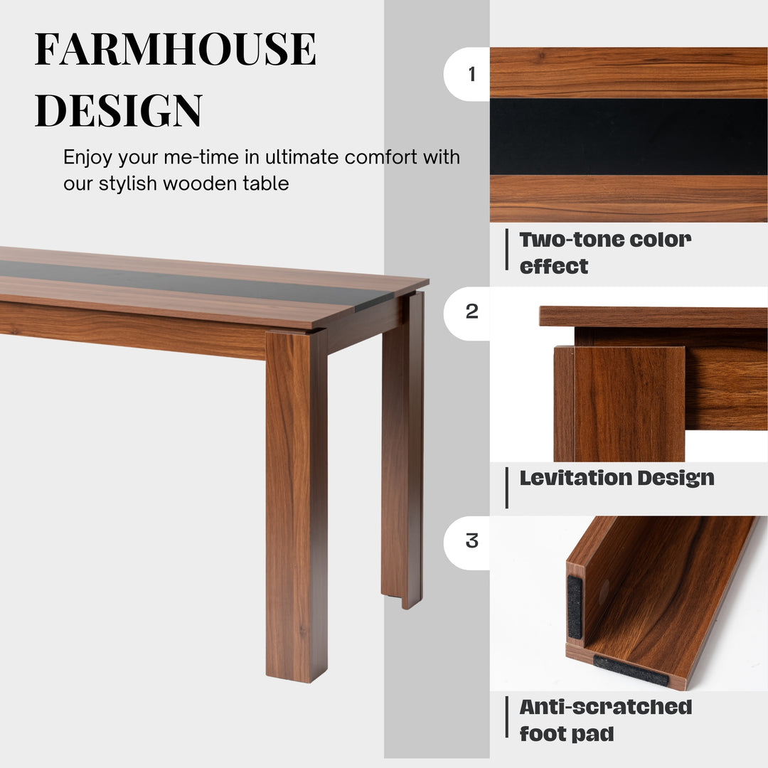 Musk Modern Brown Dining Table, Perfect for Dining Rooms and Minimalist Spaces-HOMY CASA