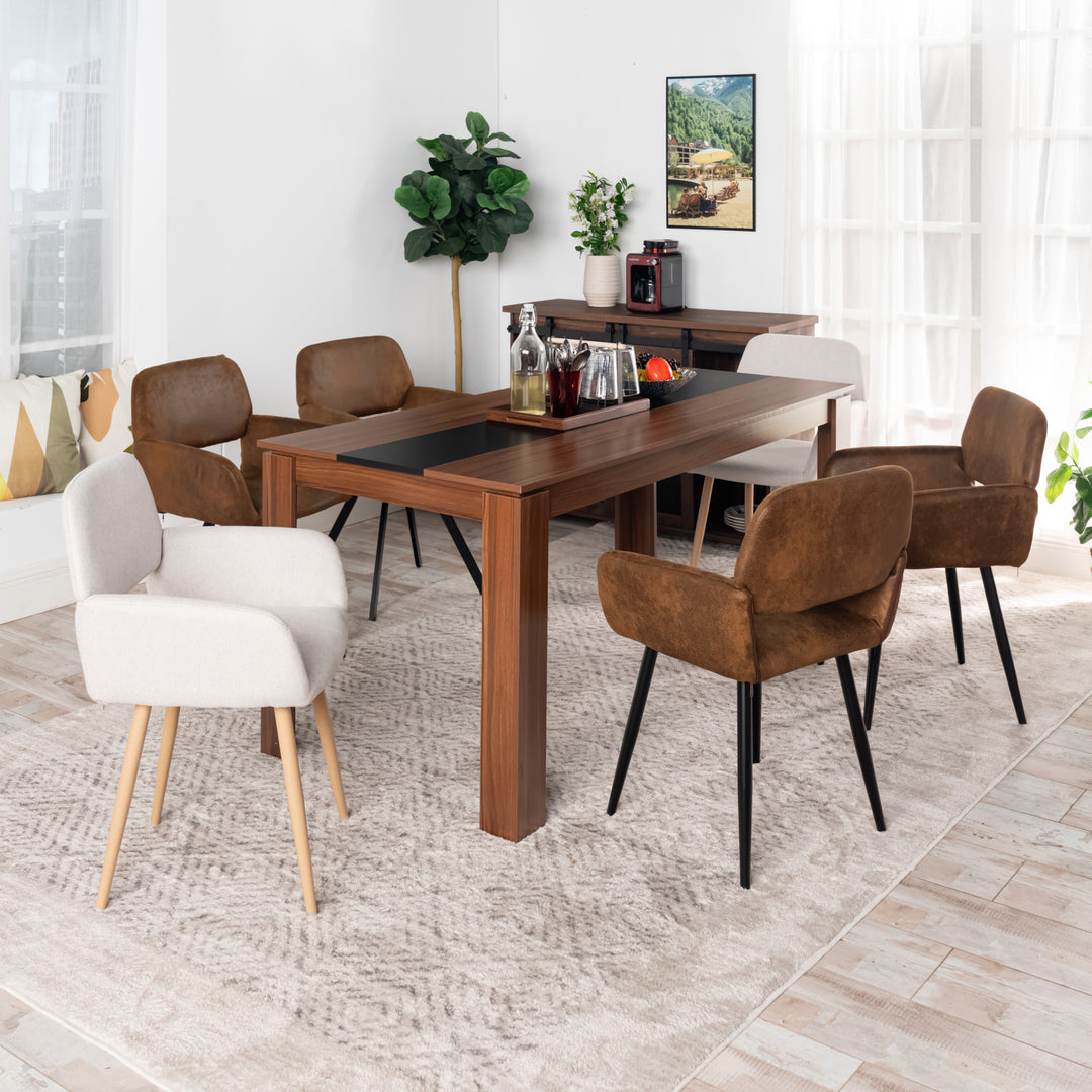 Musk Modern Brown Dining Table, Perfect for Dining Rooms and Minimalist Spaces-HOMY CASA