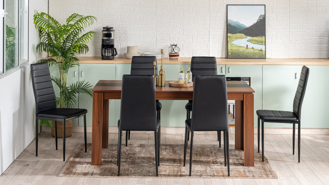 Musk Modern Brown Dining Table, Perfect for Dining Rooms and Minimalist Spaces-HOMY CASA