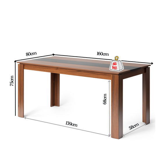 Musk Modern Brown Dining Table, Perfect for Dining Rooms and Minimalist Spaces-HOMY CASA