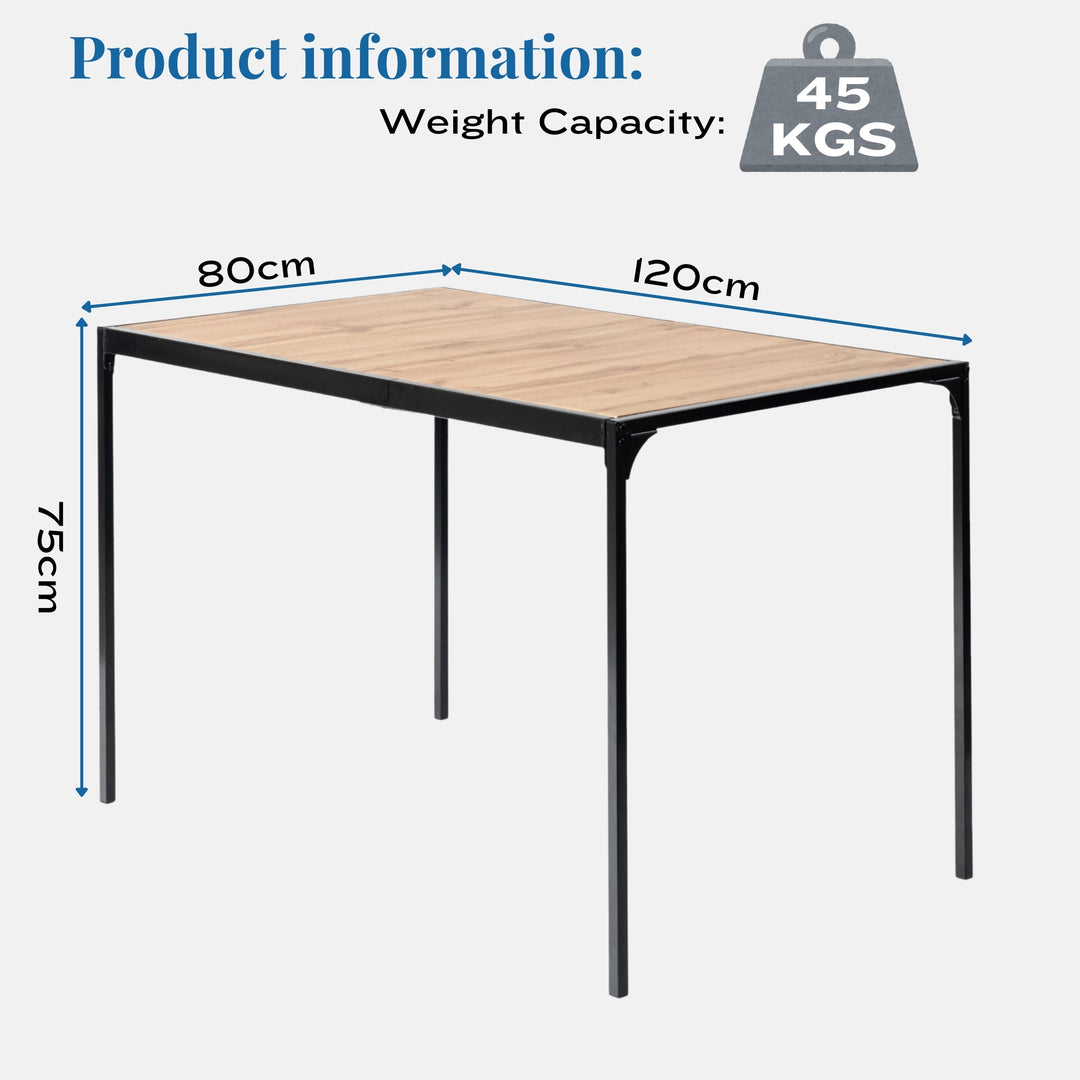 Milliken Modern Wooden Dining Table with Metal Legs-HOMY CASA