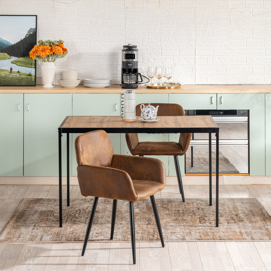 Milliken Modern Wooden Dining Table with Metal Legs-HOMY CASA