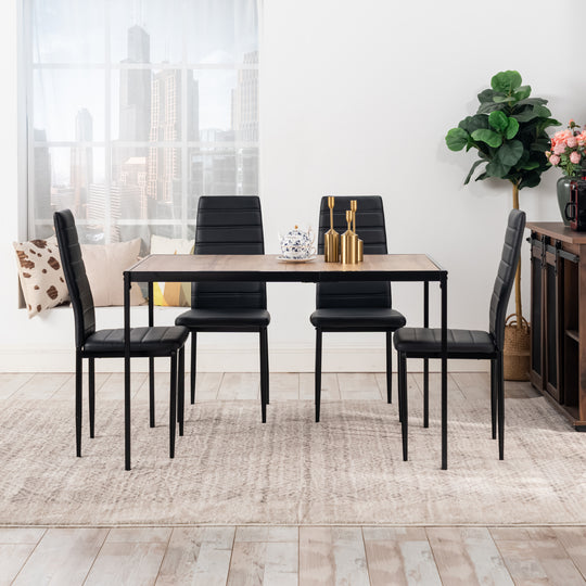 Milliken Modern Wooden Dining Table with Metal Legs-HOMY CASA