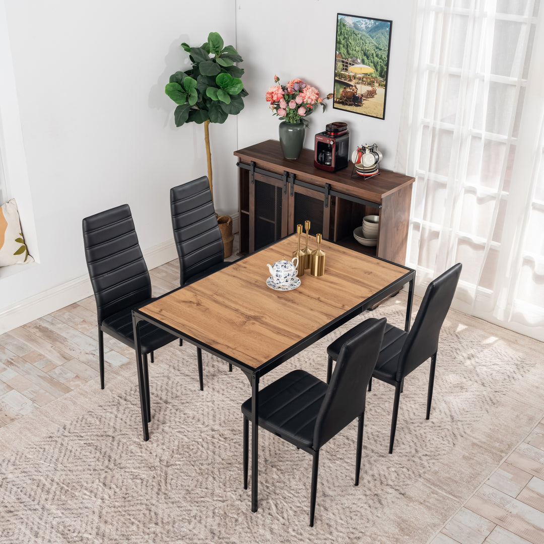 Milliken Modern Wooden Dining Table with Metal Legs-HOMY CASA