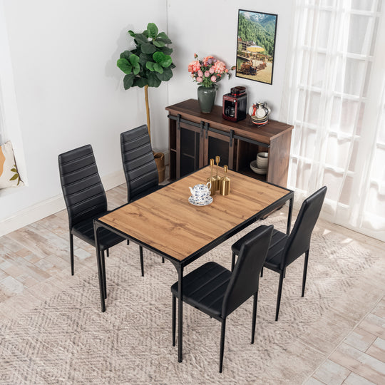 Milliken Modern Wooden Dining Table with Metal Legs-HOMY CASA