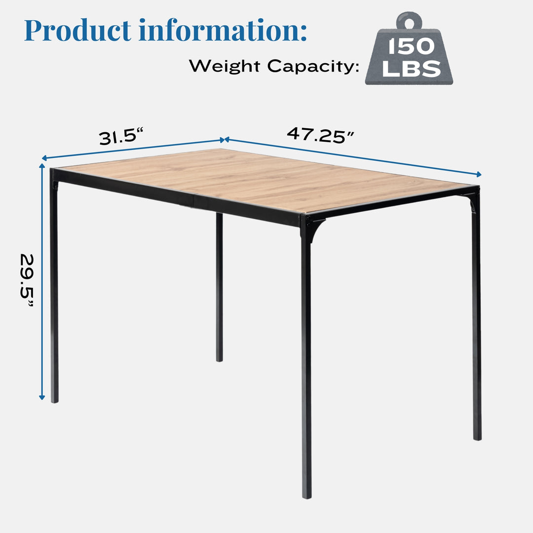 Milliken Modern Wooden Dining Table with Metal Legs-HOMY CASA