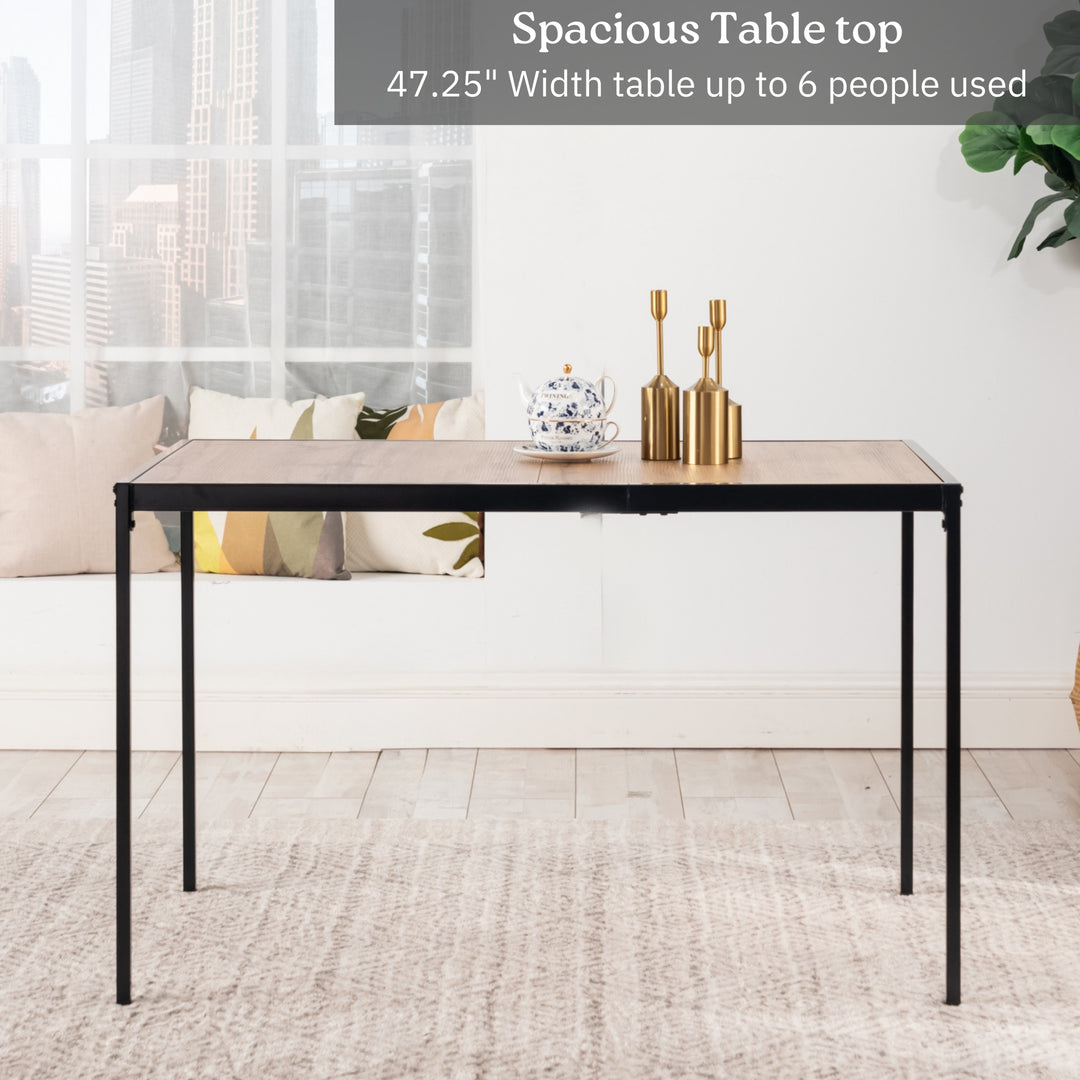 Milliken Modern Wooden Dining Table with Metal Legs-HOMY CASA