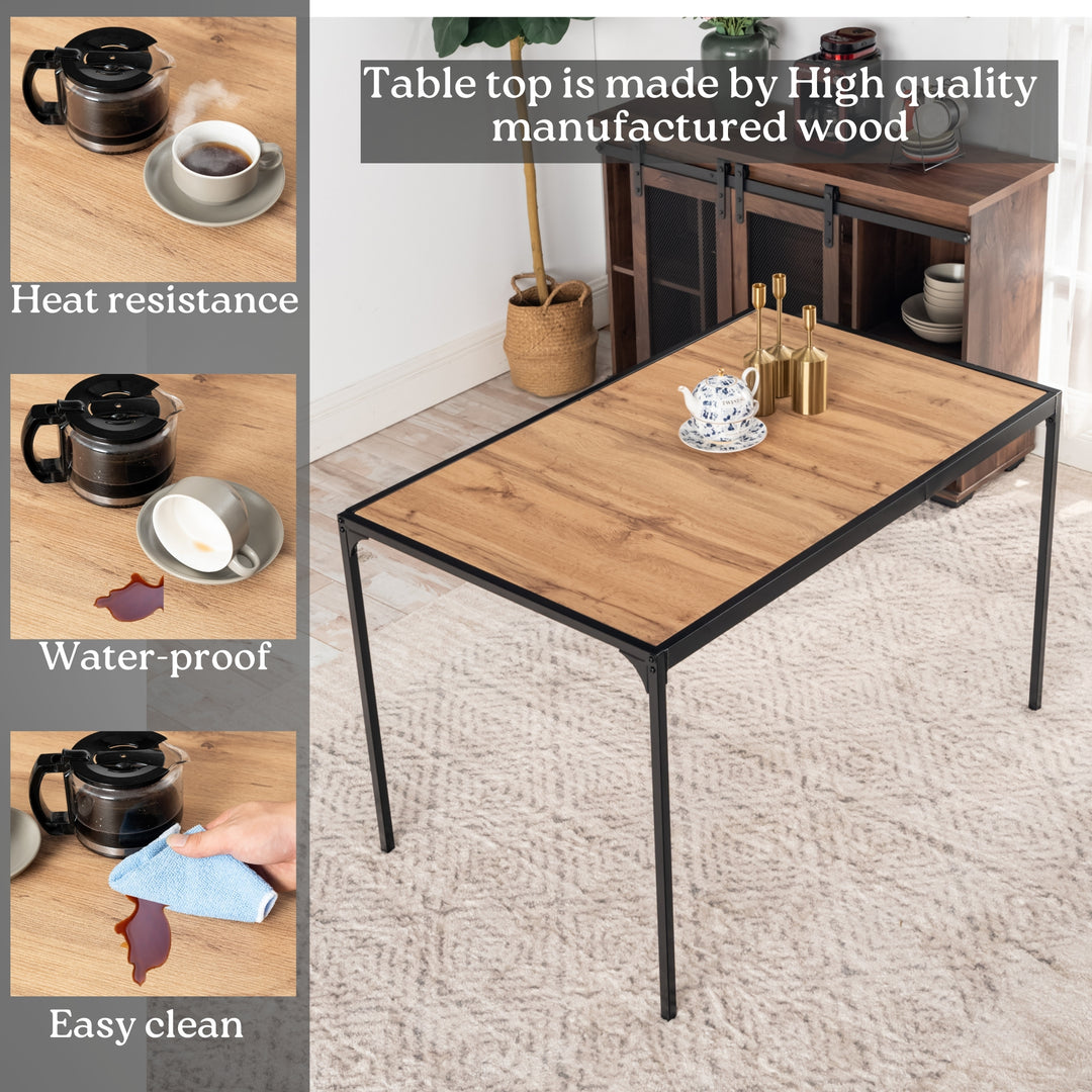 Milliken Modern Wooden Dining Table with Metal Legs-HOMY CASA