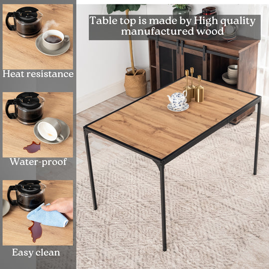 Milliken Modern Wooden Dining Table with Metal Legs-HOMY CASA