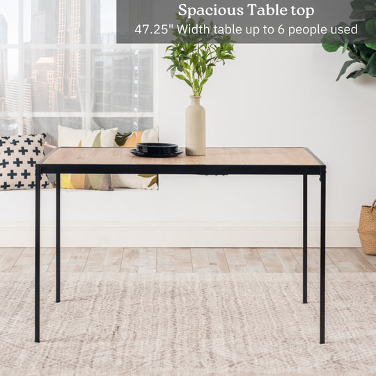Milliken Modern Wooden Dining Table with Metal Legs-HOMY CASA