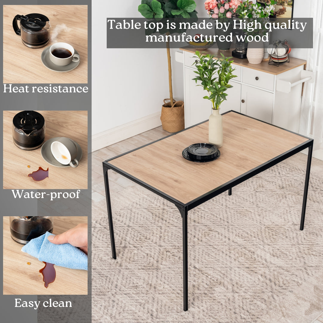 Milliken Modern Wooden Dining Table with Metal Legs-HOMY CASA