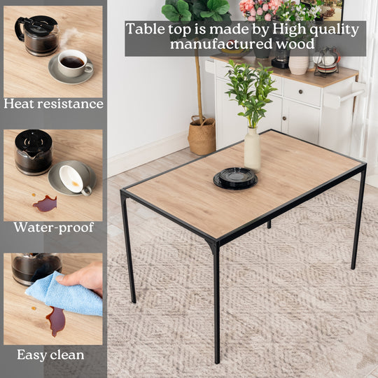 Milliken Modern Wooden Dining Table with Metal Legs-HOMY CASA