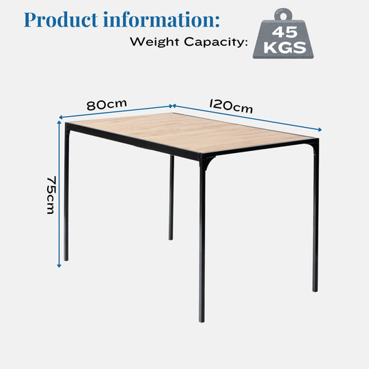 Milliken Modern Wooden Dining Table with Metal Legs-HOMY CASA