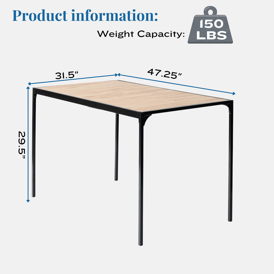 Milliken Modern Wooden Dining Table with Metal Legs-HOMY CASA