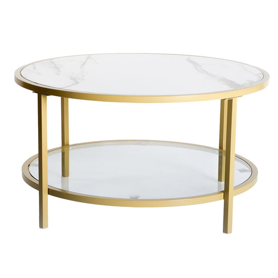 marble and glass coffee table | modern design | metal base | elegant and versatile | ideal for living room or office use