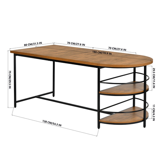 Nimble Modern Half-Moon breadfast table Stylish Oak Finish-HOMY CASA